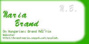maria brand business card